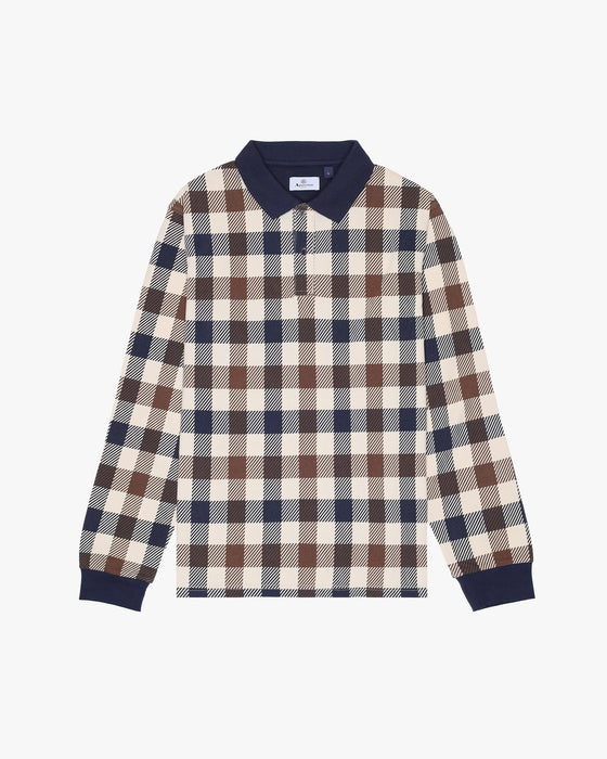 ICONIC LS MACRO CHECK POLO MULTI LONG SLEEVED