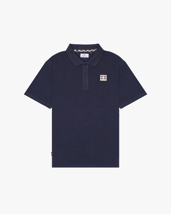 RUBBER CHEST PATCH SS PIQUE POLO NAVY