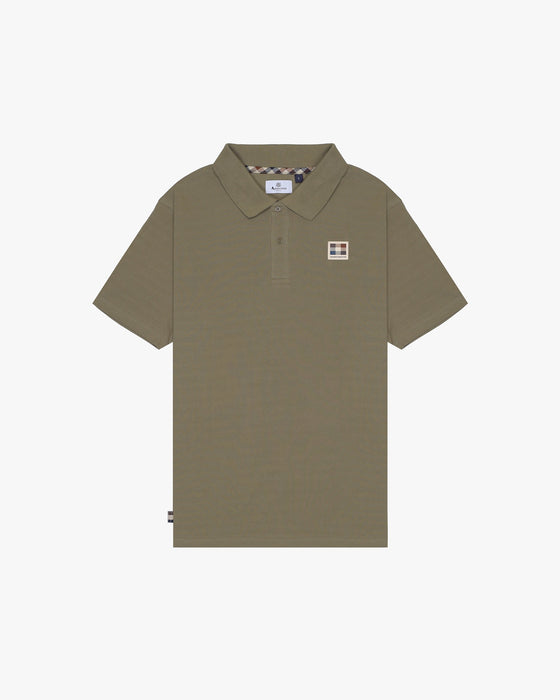 RUBBER CHEST PATCH SS PIQUE POLO ARMY GREEN