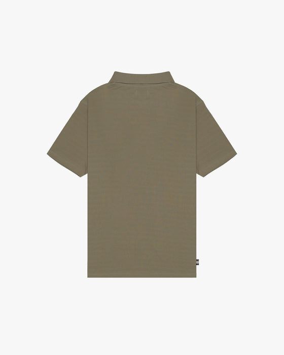 RUBBER CHEST PATCH SS PIQUE POLO ARMY GREEN