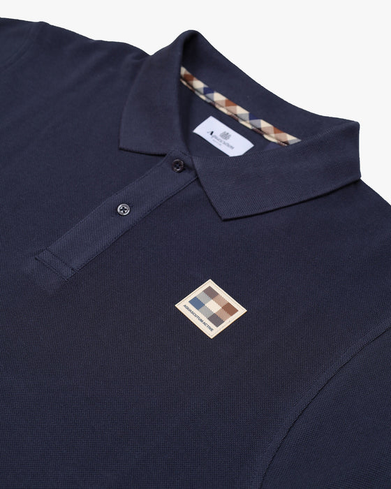 RUBBER CHEST PATCH SS PIQUE POLO NAVY