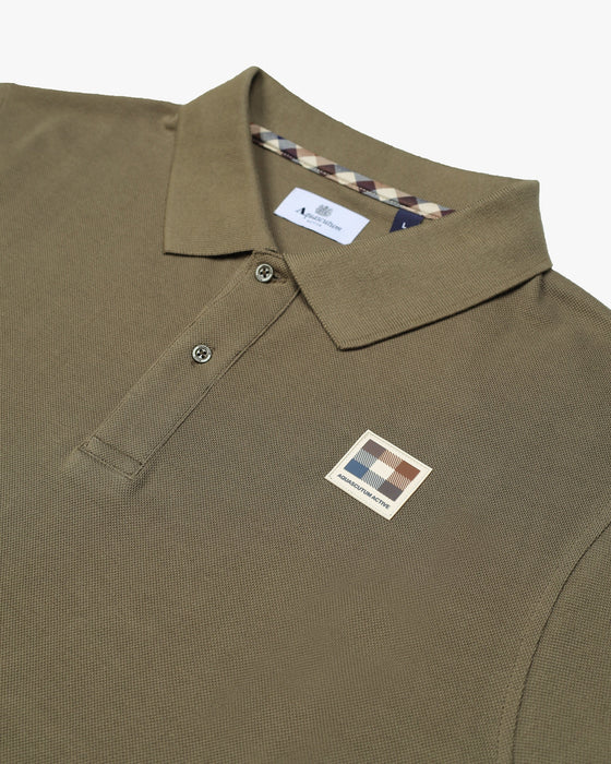 RUBBER CHEST PATCH SS PIQUE POLO ARMY GREEN