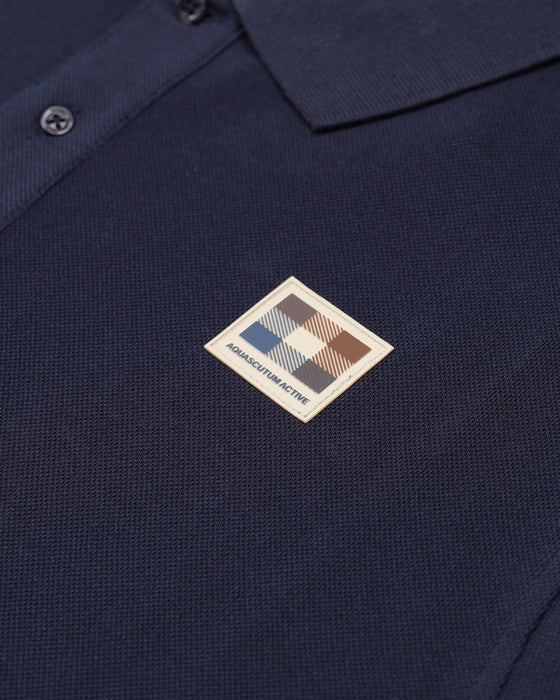 RUBBER CHEST PATCH SS PIQUE POLO NAVY