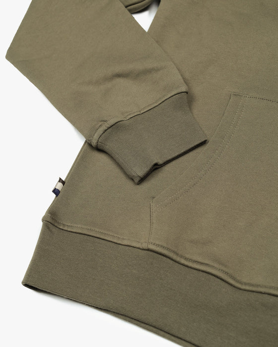 HOODIE FLEECE SMALL LOGO ARMY GREEN