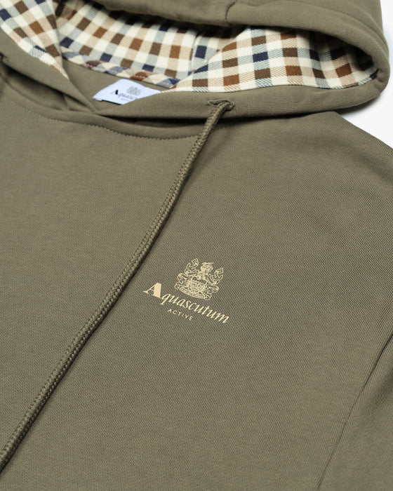 HOODIE FLEECE SMALL LOGO ARMY GREEN