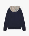 CLUB CHECK HOODIE NAVY