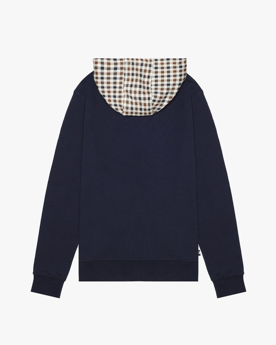CLUB CHECK HOODIE NAVY