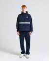 JK018 COLOR BLOCK BADGE SMOCK JACKET NAVY