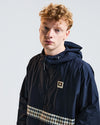 JK018 COLOR BLOCK BADGE SMOCK JACKET NAVY