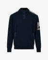 COTTON LAMINA 1/2 BUTTON KNIT NAVY