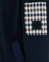COTTON LAMINA 1/2 BUTTON KNIT NAVY