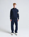 COTTON LAMINA 1/2 BUTTON KNIT NAVY