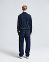 COTTON LAMINA 1/2 BUTTON KNIT NAVY