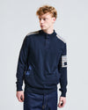 COTTON LAMINA 1/2 BUTTON KNIT NAVY