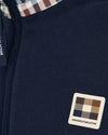 HEAVY PIQUET COLLAR ZIP POLO NAVY