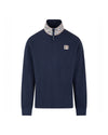 HEAVY PIQUET COLLAR ZIP POLO NAVY
