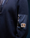 COTTON KNIT 1/4 ZIP SWEATER NAVY