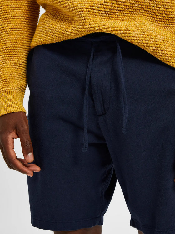 BRODY LINEN SHORTS DARK SAPPHIRE