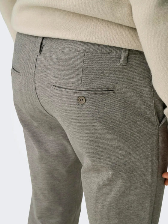 MARK DITSY TEXTURED TROUSER CHINCHILLA
