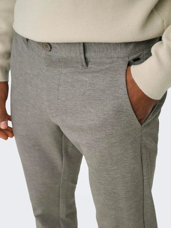 MARK DITSY TEXTURED TROUSER CHINCHILLA