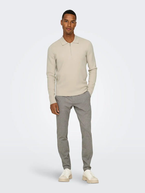 MARK DITSY TEXTURED TROUSER CHINCHILLA