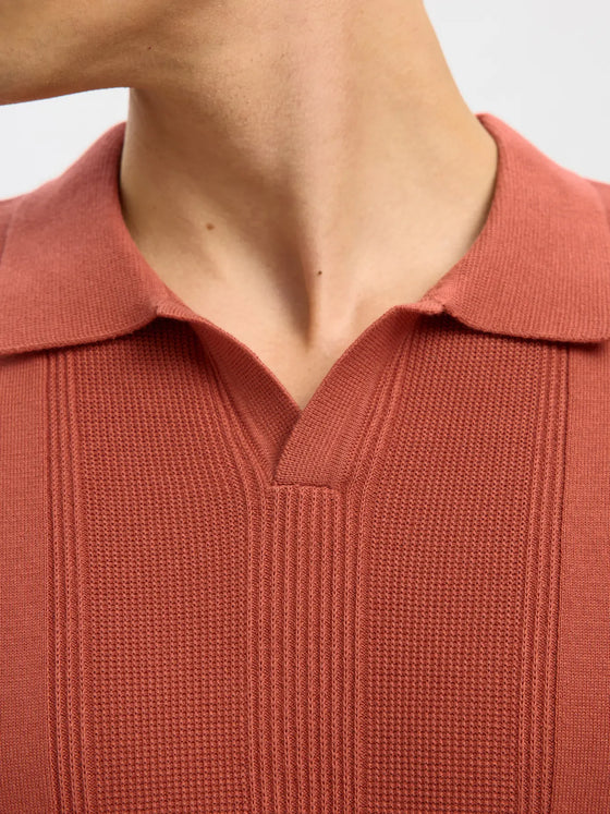 CHANNING SS STRUCTURE OPEN POLO ETRUSCAN RED
