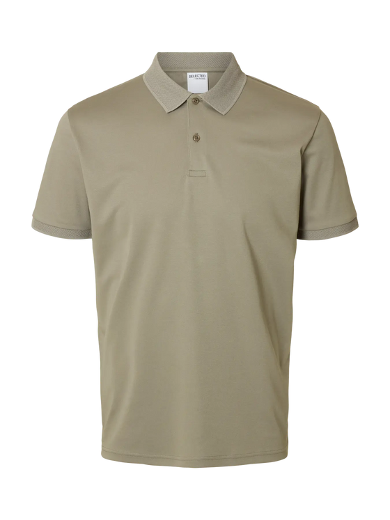 FAVE SS POLO VETIVER BUTTON