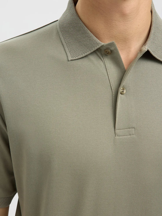 FAVE SS POLO VETIVER BUTTON
