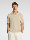 MATTIS  LINEN BLEND SS POLO OATMEAL