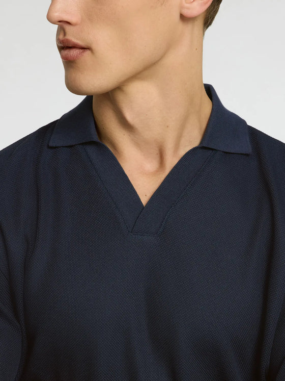 PHIL SPLIT NECK POLO SKY CAPTAIN