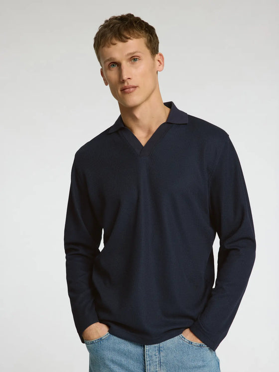 PHIL SPLIT NECK POLO SKY CAPTAIN