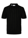 WELLS CROCHET SS POLO BLACK