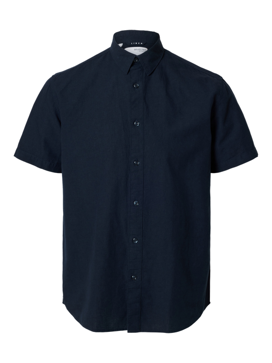 REG LINEN SHIRT SKY CAPTAIN NAVY