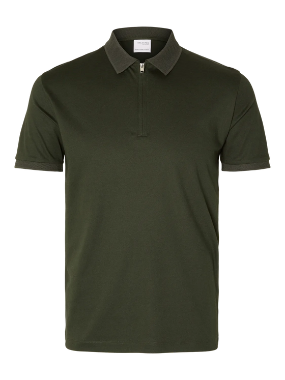 FAVE ZIP COLLAR S/S POLO FOREST NIGHT