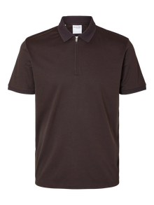  FAVE ZIP COLLAR S/S POLO CHOCOLATE TORTE