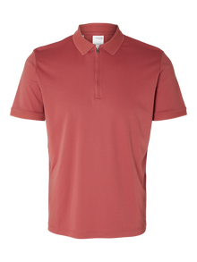  FAVE ZIP COLLAR S/S POLO MINERAL RED