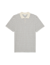 KNITTED STRIPE SS POLO EGGNOG WHITE