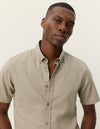 KONRAD COTTON LINEN SS SHIRT LAUREL OAK