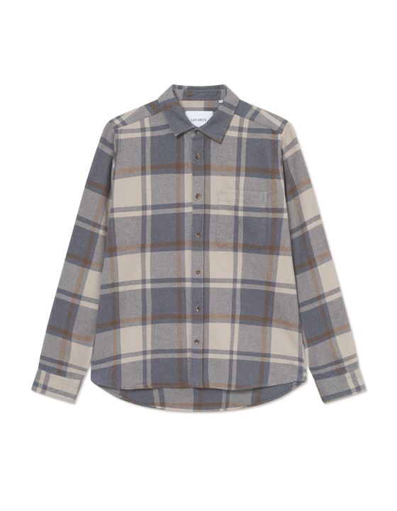 JEREMY FLANNEL CHECK SHIRT GREY (320)