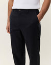 LINEN COMFORT SUIT PANTS TAP SHOE BLACK