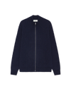 WOOL RIB ZIPPER KNIT DARK NAVY