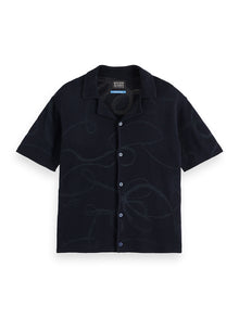  JACQUARD BUTTON KNIT SKY CAPTAIN