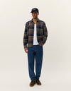 JEREMY FLANNEL CHECK SHIRT NAVY (460)