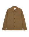 TWILL WOOL OVERSHIRT RUBBER BROWN 722