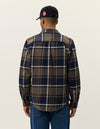 JEREMY FLANNEL CHECK SHIRT NAVY (460)