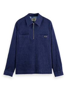  1/2 ZIP CORDUROY SHIRT PEACOAT