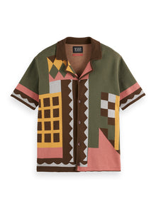  JACQUARD SS KNIT PATCHWORK
