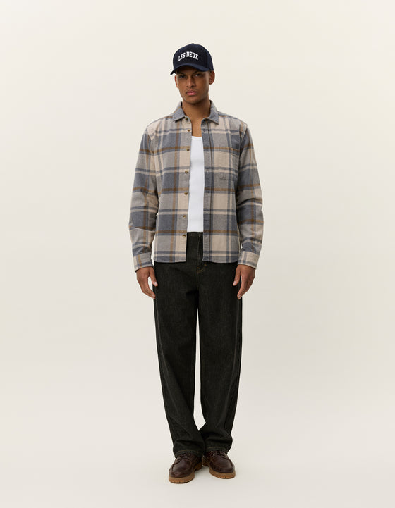 JEREMY FLANNEL CHECK SHIRT GREY (320)