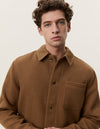 TWILL WOOL OVERSHIRT RUBBER BROWN 722