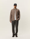 WOOL OVERSHIRT DARK SAND MELANGE
